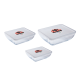 O’Cuisine - Rectangular Glass Storage Dish with Lid - Set 3