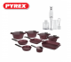 Mienta - Hand Blender - Vitesse - HB111138A - White - 450W + Pyrex - Set of Artisan Granite 23 pieces ( 20,24,26,30 ) - Burgundy