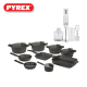 Pyrex - Set of Artisan Granite 23 pieces ( 20,24,26,30 ) - Grey + Hand Blender - Vitesse - HB111138A - White - 450W