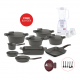 Pyrex - Set 23 of Artisan Granite (20,24,26,30) - Grey & Free Gift V2