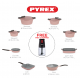 Pyrex - Set Of Artisan Granite 21 Pieces ( 18,20,24,30 ) - Rose & Free Chopper