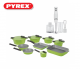 Mienta - Hand Blender - Vitesse - HB111138A - White - 450W + Pyrex - Set of Artisan Granite 23 pieces ( 20,24,26,30 ) - Green