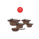 Pyrex - Set 9 of Artisan Granite (18,22,26,30) - Chocolate Brown V2