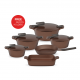 Pyrex - Set 10 of Artisan Granite (18,22,26,30) - Chocolate Brown 