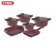 Pyrex - Set of Artisan Granite 10 pieces ( 18,22,26,30) + Grill + Oven dish - Burgundy