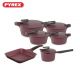 Pyrex - Set of Artisan Granite 11 pieces ( 18,22,26,30) + Grill+ Casserole - Burgundy