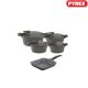 Pyrex - Set of Artisan Granite 9 pieces ( 18,22,26,30 ) Grill - Gray