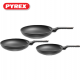 Pyrex - Set of 3 pans ( 20 + 24 + 28 ) - Quanta Granite – Black