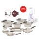 Pyrex - Set 23 of Artisan Granite (20,24,26,30) - Sandstone Beige & Free Gift V2