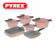 Pyrex - Set of Artisan Granite 10 pieces ( 18,22,26,30) + Grill+ Oven dish - Rose