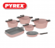 Pyrex - Set of Artisan Granite 10 pieces ( 18,22,26,30) + Pan + Oven dish - Rose