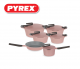 Pyrex - Set of Artisan Granite 11 pieces ( 18,22,26,30) + Pan + Casserole - Rose