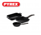 Pyrex - Set of Artisan Granite 3 pieces ( Pan + Grill + Oven dish ) - Black