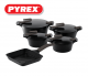 Pyrex - Set of Artisan Granite 9 pieces ( 18,22,26,30 ) Grill - Black