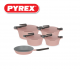 Pyrex - Set of Artisan Granite 9 pieces ( 18,22,26,30 ) + Pan- Rose 