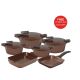 Pyrex - Set 10 of Artisan Granite (18,22,26,30) - Chocolate Brown