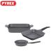 Pyrex - Set of Artisan Granite 3 pieces ( Pan + Grill + Oven dish ) - Gray