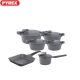 Pyrex - Set of Artisan Granite 11 pieces ( 18,22,26,30) +Grill+ Sauce pan - Gray