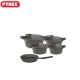 Pyrex - Set of Artisan Granite 9 pieces ( 18,22,26,30 ) + Pan - Gray