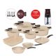 Pyrex - Set 21 of Artisan Granite (18,20,24,30) - Sandstone Beige &  Free Chopper