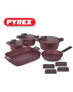Pyrex - Set of Artisan Granite 12 pieces ( 20, 24, 28 )- Burgundy