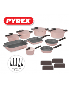 Pyrex - Set of Artisan Granite 23 pieces ( 20,24,26,30 ) - Rose